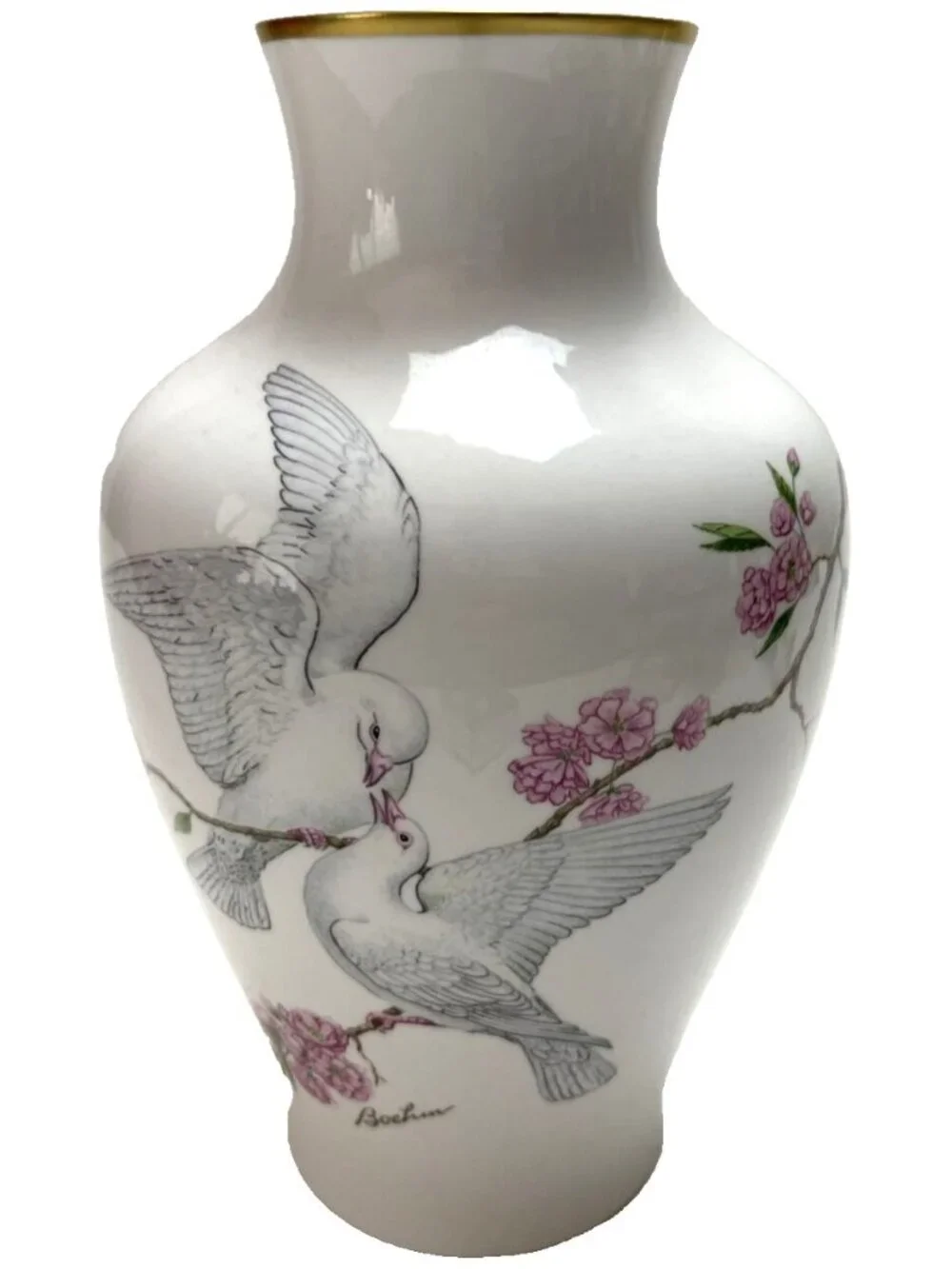 Edward Marshall Boehm Studios Bone China Tranquility Vase Happiness Forever VTG